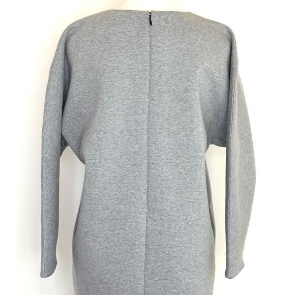 Everlane The Scuba Knit Sweatshirt Dress 3/4 Sleeve Gray Size Medium - Picture 6 of 16